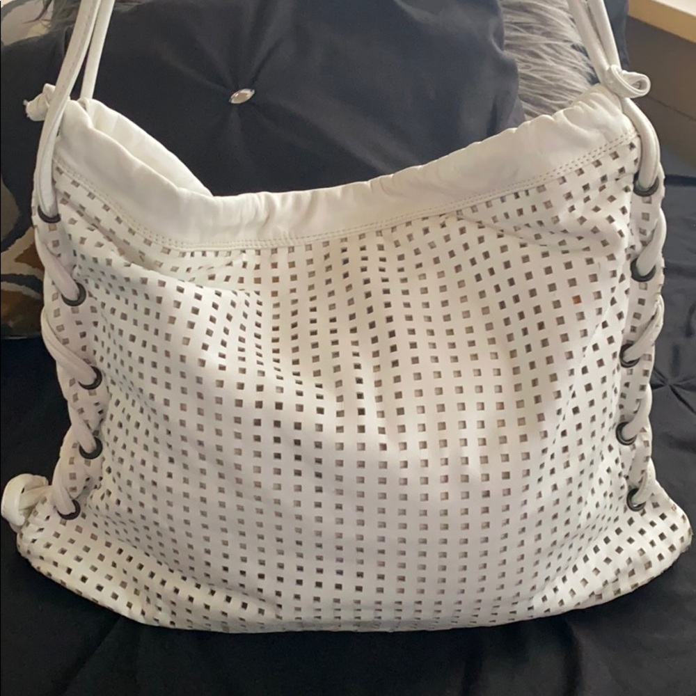 Vintage BRIO! Perforated Drawstring White Leather